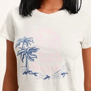 Paradiso White Graphic Tee $$$